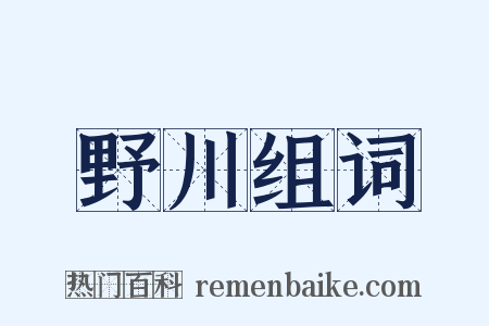 野川组词是什么意思的图片